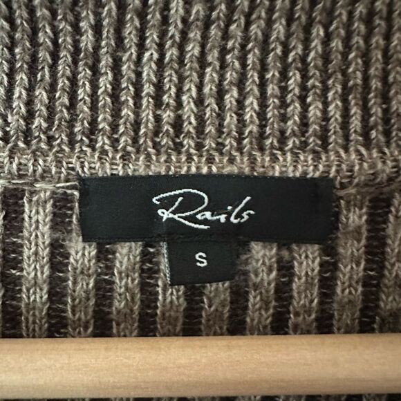 Rails Rory Sweater in Brown Multi Luxury Women’s Cardigan Ribbed Silk Blend S - Picture 6 of 11